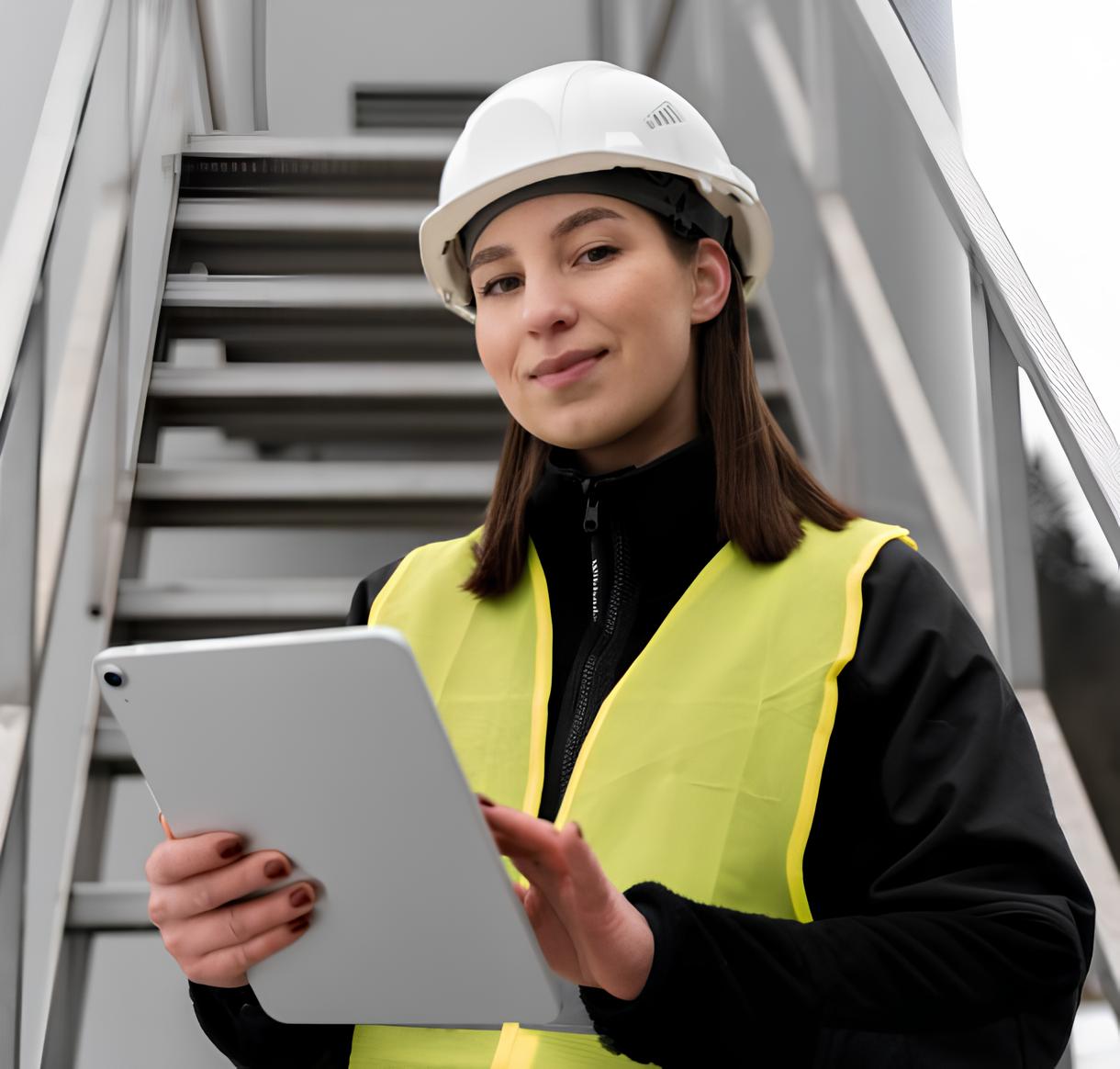 Civil engineer at construction site